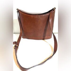 Vintage Brown Leather crossbody Bag